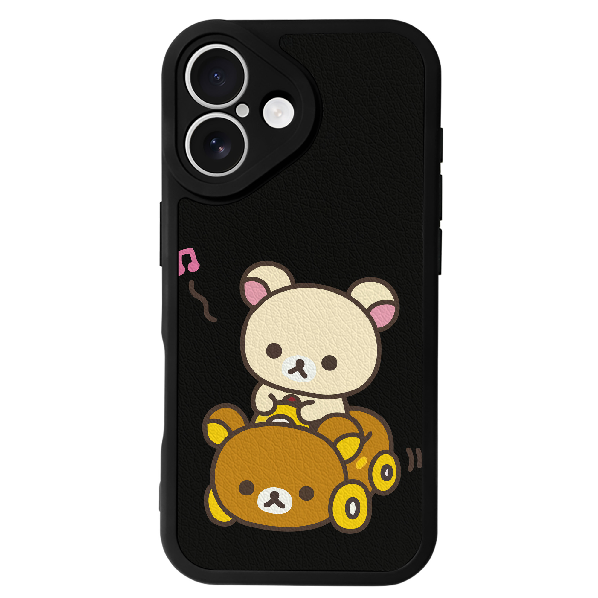 （画像用） リラックマ リラックマ キイロイトリ Rilakkuma Korilakkuma Kiiroitori 【iPhone 16シリーズ対応】シリコンスマホケース（レザー調） 材質：シリコン